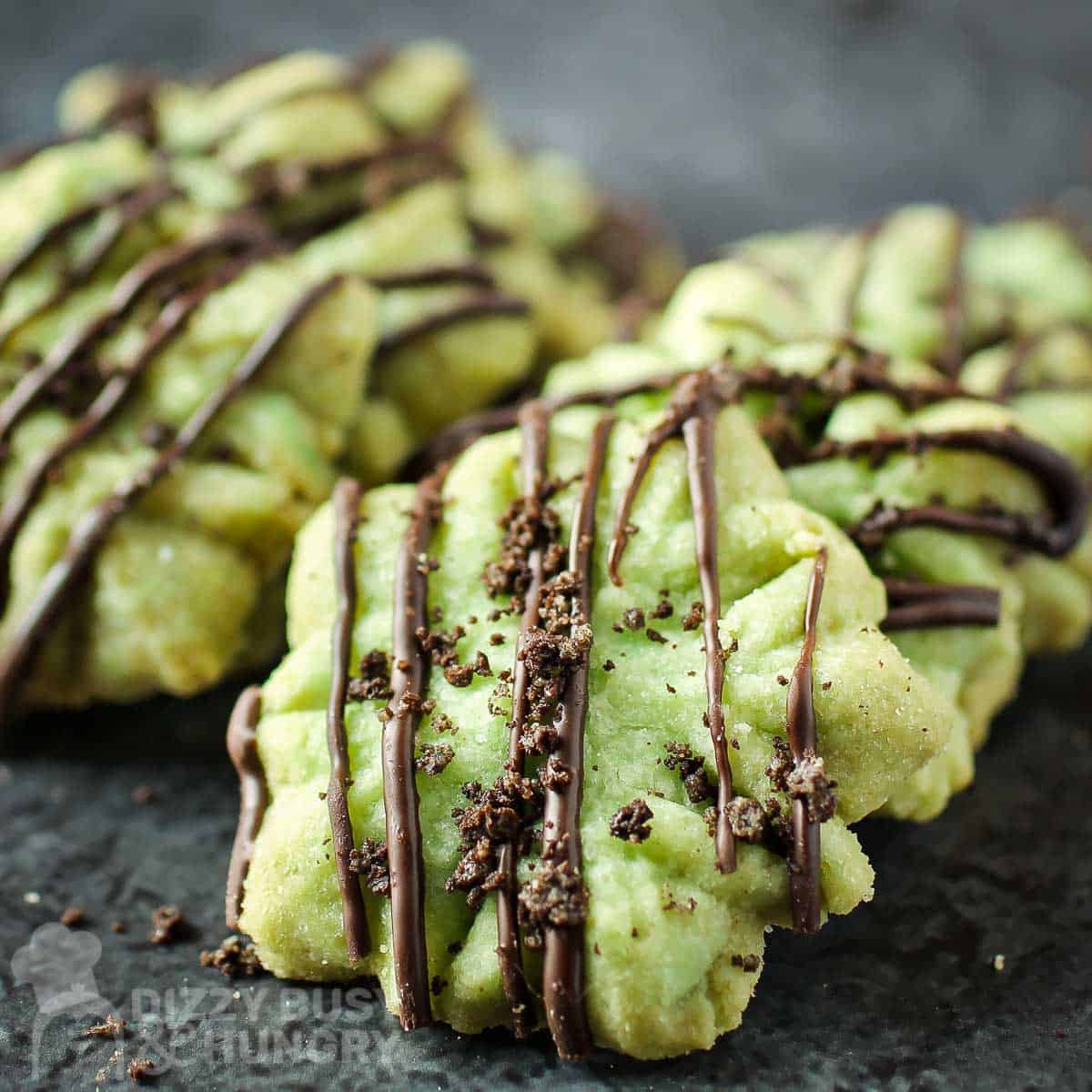 Chocolate Mint Shortbread Cookies