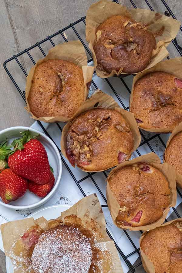 Dairy-free Strawberry Pecan Muffins - Gluten Free