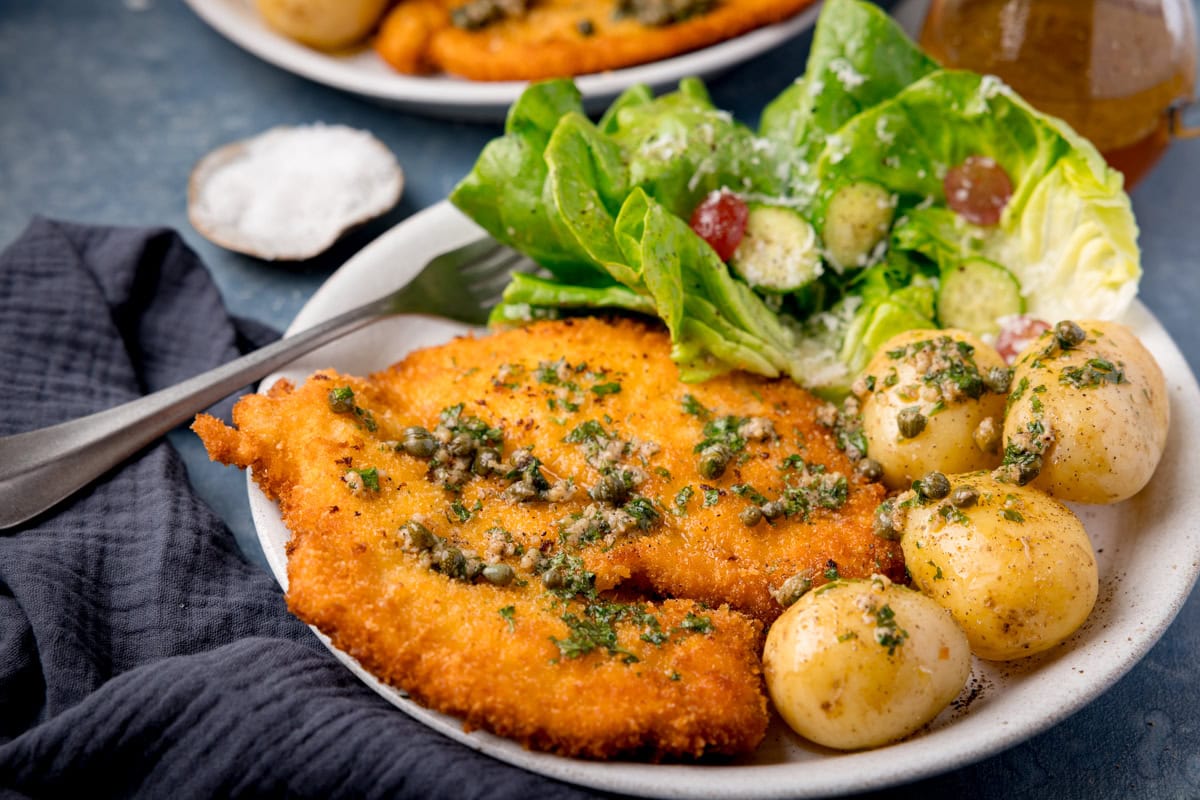 Chicken Schnitzel With Garlic-caper Butter