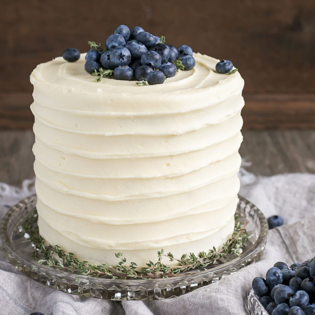 Blueberry Banana Cake With Cream Cheese Frosting