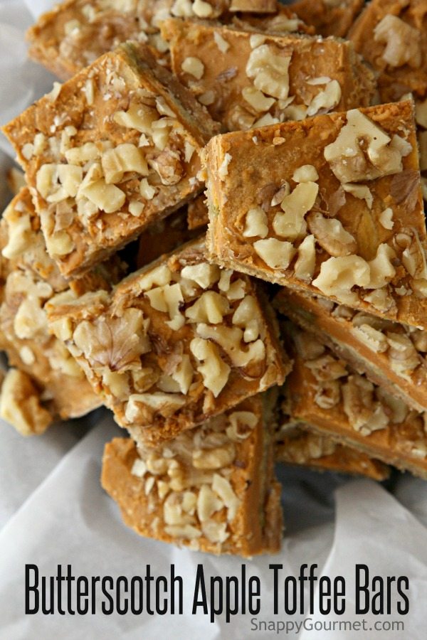 butterscotch apple toffee bars recipe & giveaway