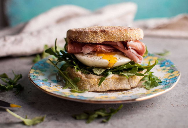 Poached Egg And Prosciutto Brunch Sandwich