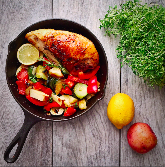 Lemon Chicken Skillet with Veggies and Potatoes