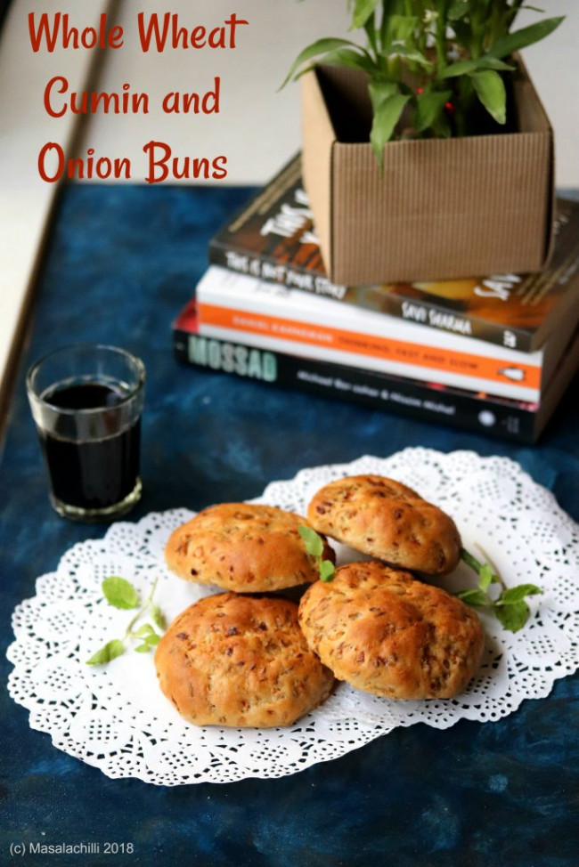 Whole Wheat Cumin And Onion Buns – Masalachilli - A Celebration Of Indian Vegetarian Cooking, With A Twist!