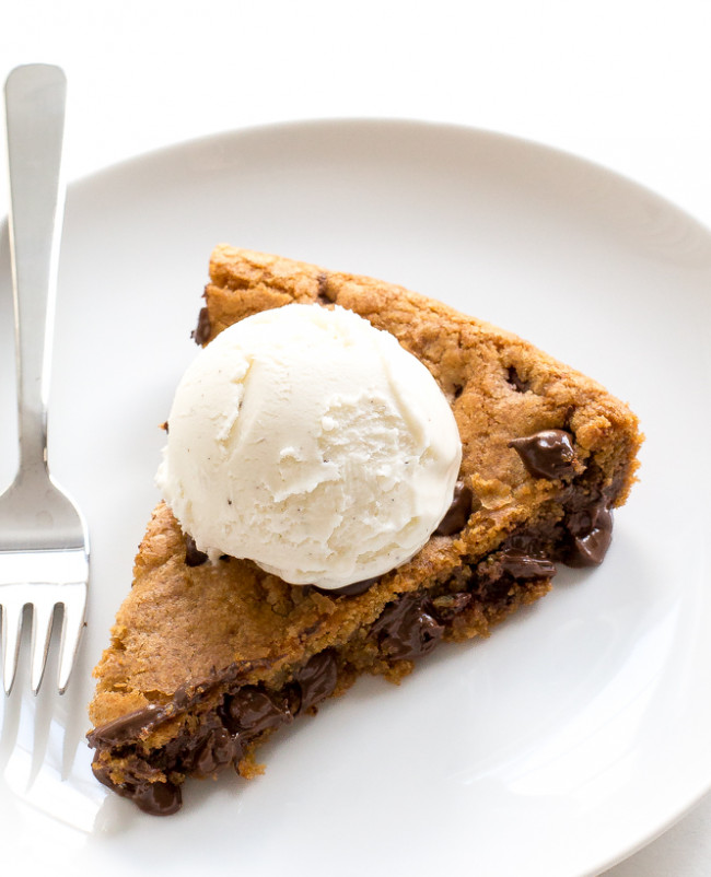 Peanut Butter Chocolate Skillet Cookie 