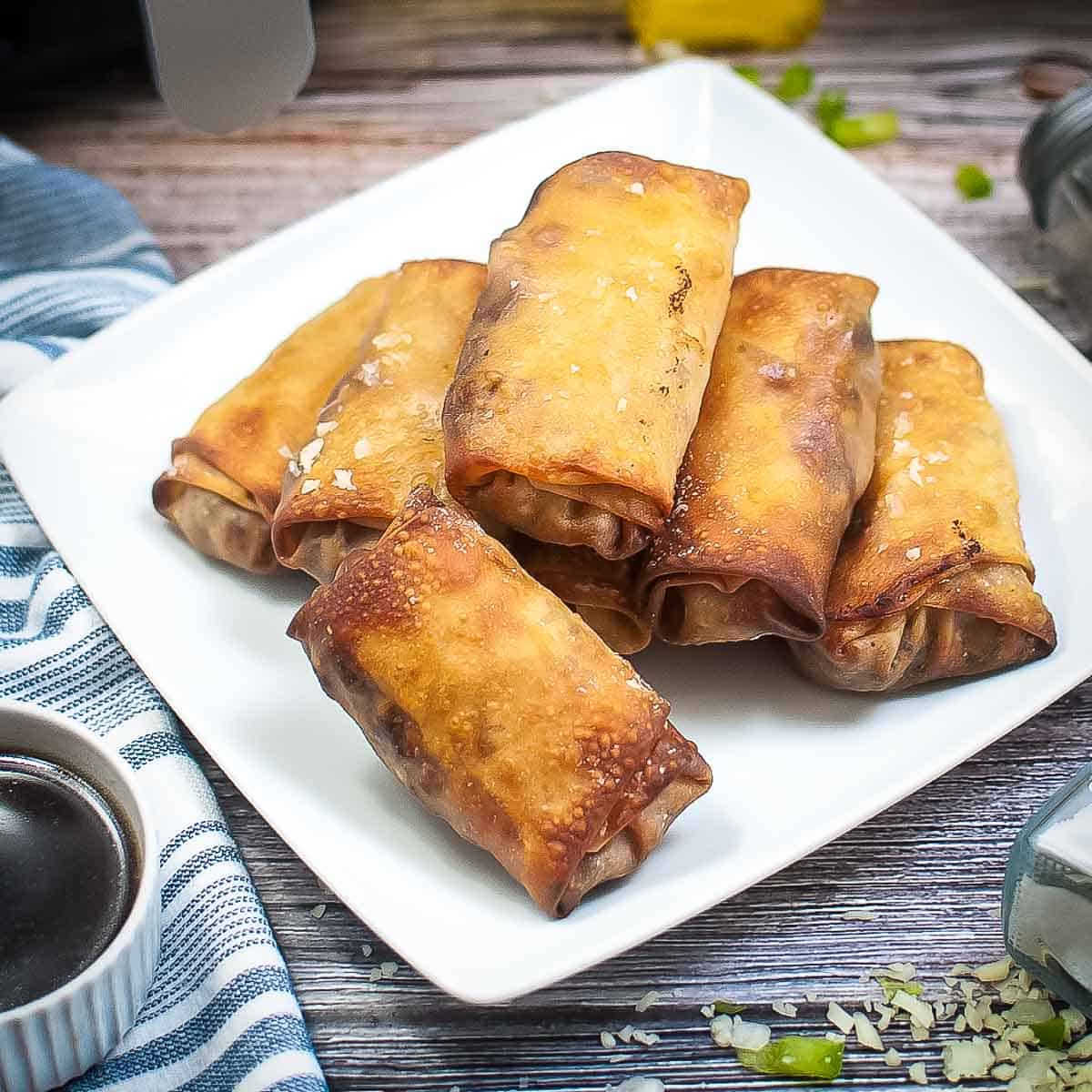 Air Fryer Philly Cheesesteak Egg Rolls