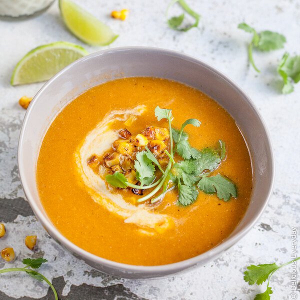 Vegan Corn And Sweet Potato Chowder Soup