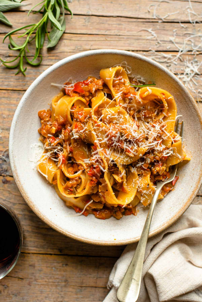 Vegetable Ragu With Pappardelle Pasta