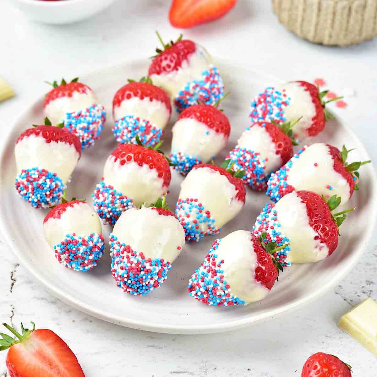 Red, White and Blue Strawberries for 4th of July
