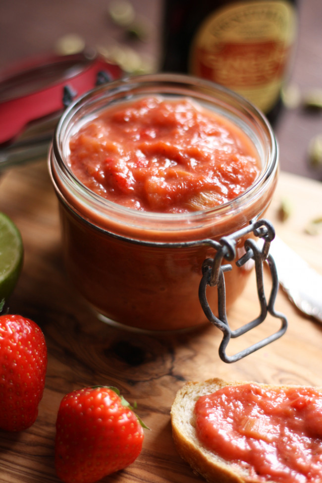 Rhubarb Chutney With Strawberries And Ginger