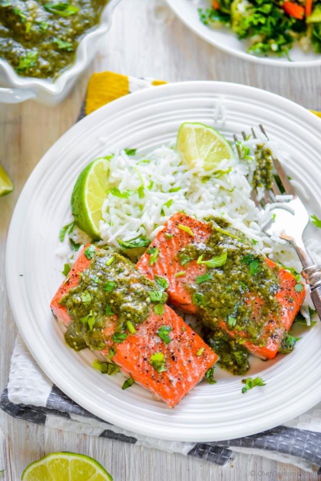 Baked Salmon with Salsa Verde Recipe 