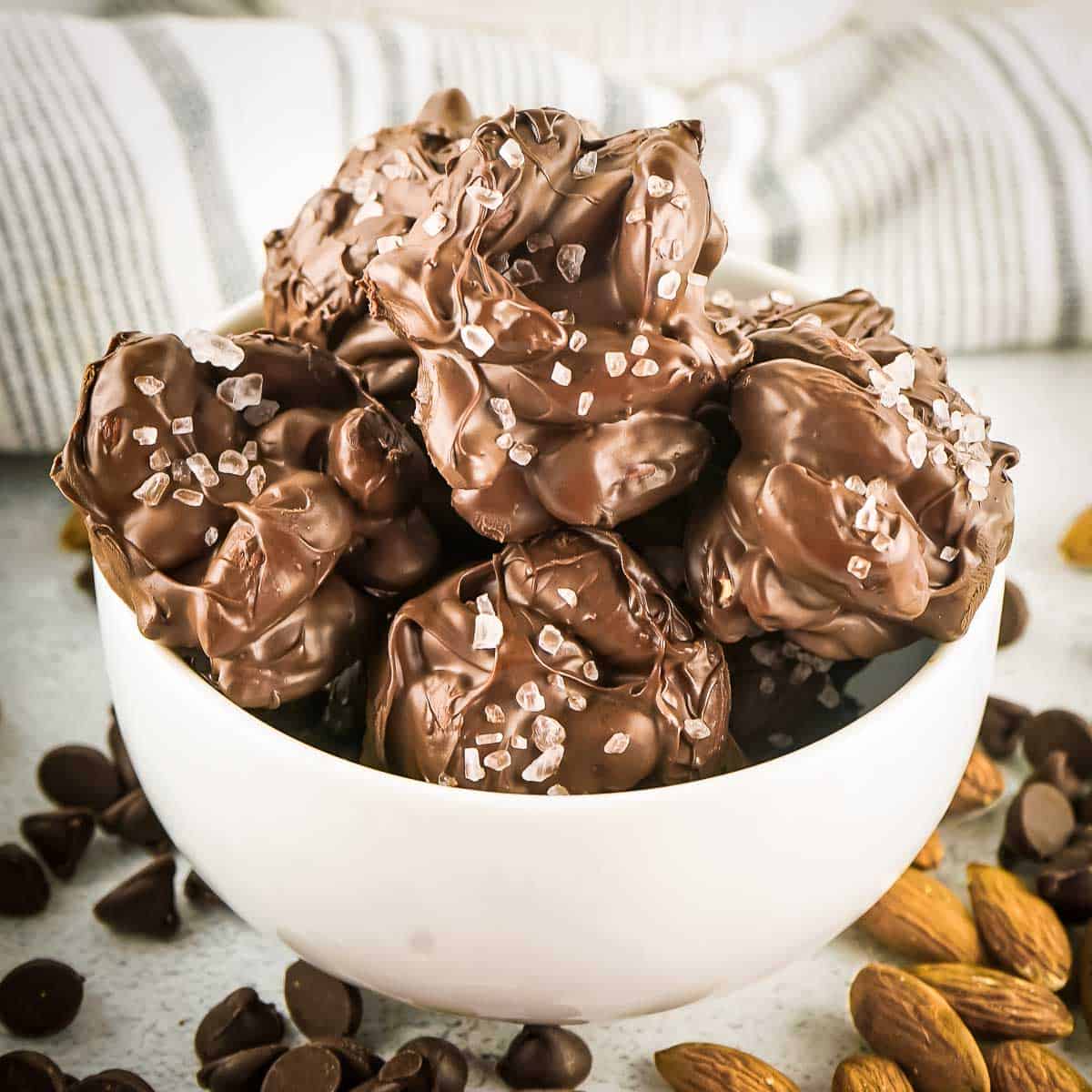 Easiest Chocolate Almond Clusters