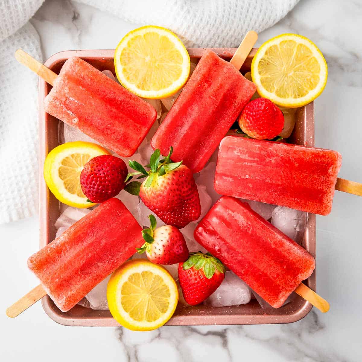 Strawberry Lemonade Popsicles