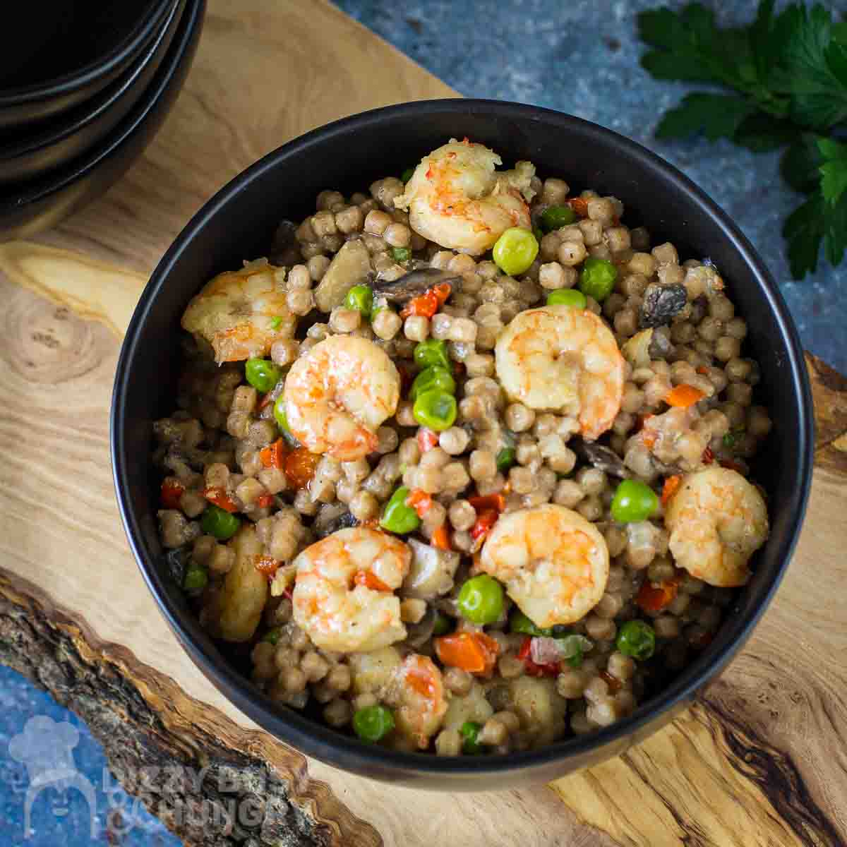 One Skillet Shrimp with Couscous