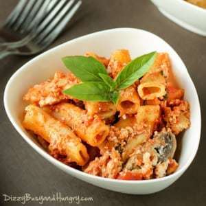 Slow Cooker Baked Ziti With Mushrooms and Spinach