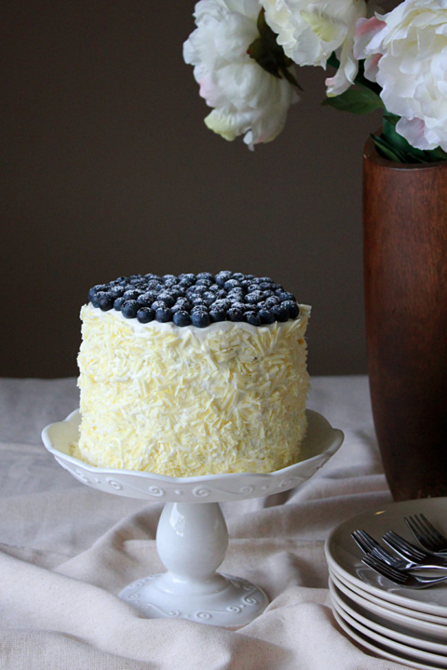 Lemon Blueberry And White Chocolate Cream Cake