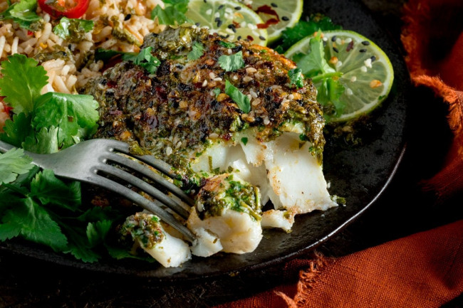 Easy Cod Bake with Coriander and Lime