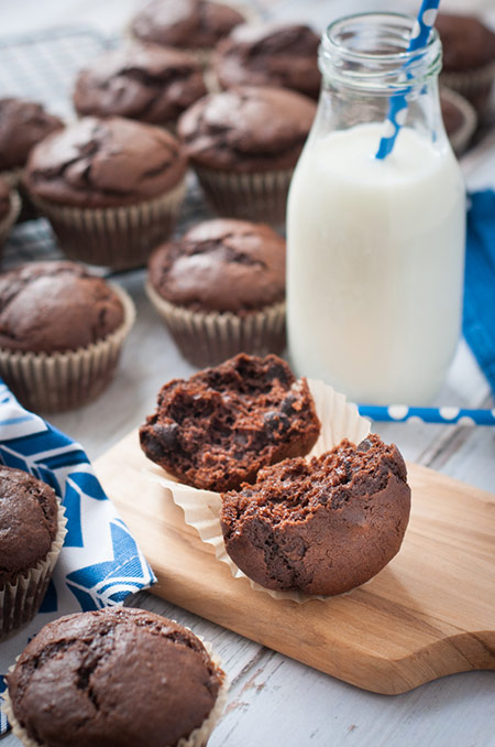 Easy Chocolate Muffins with Chocolate Chips