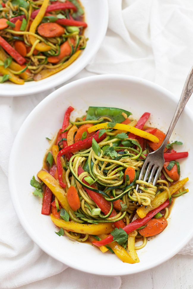 Zucchini Noodle Stir Fry With Black Pepper Sauce