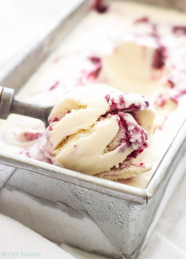 Berry Swirled Cheesecake Ice Cream