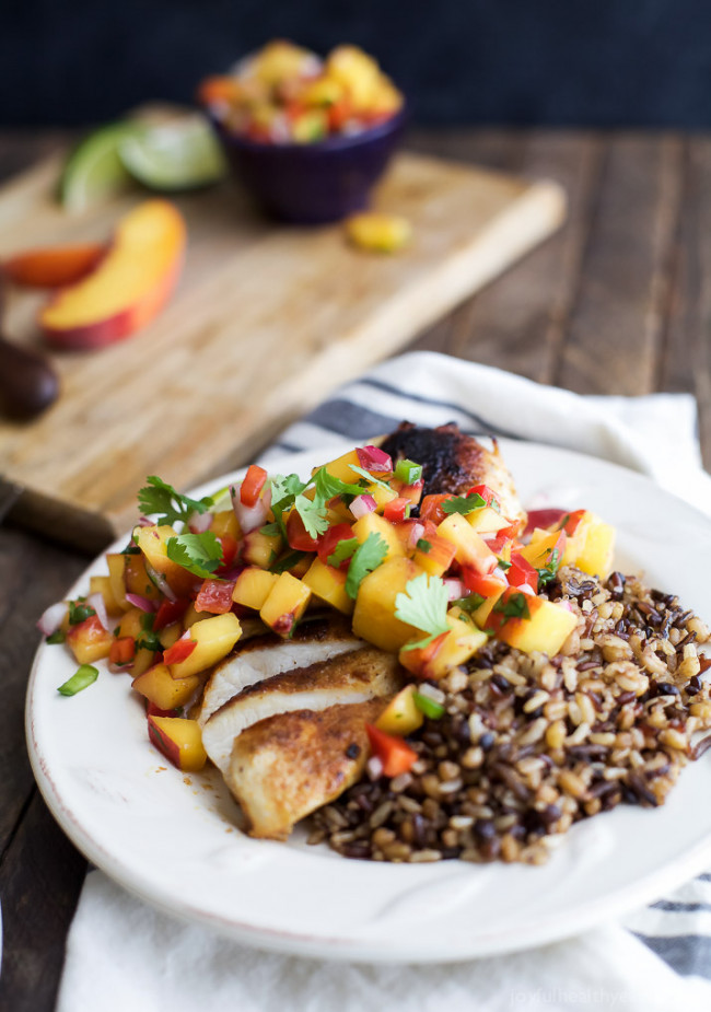 Pan Seared Chicken with Peach Salsa