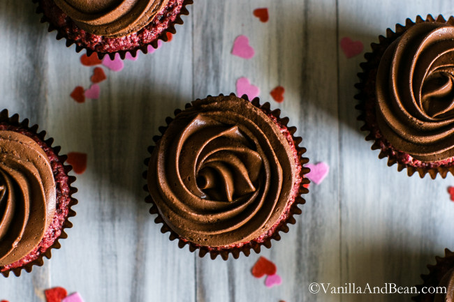 Beet Red Velvet Cupcakes With Whipped Chocolate Ganache