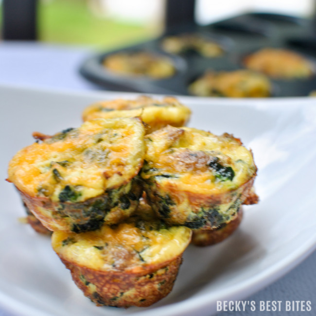 Mini Egg Muffin Bites with Spinach and Turkey Sausage