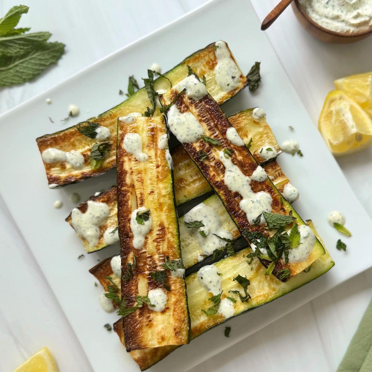 Roasted Zucchini With A Feta Sauce
