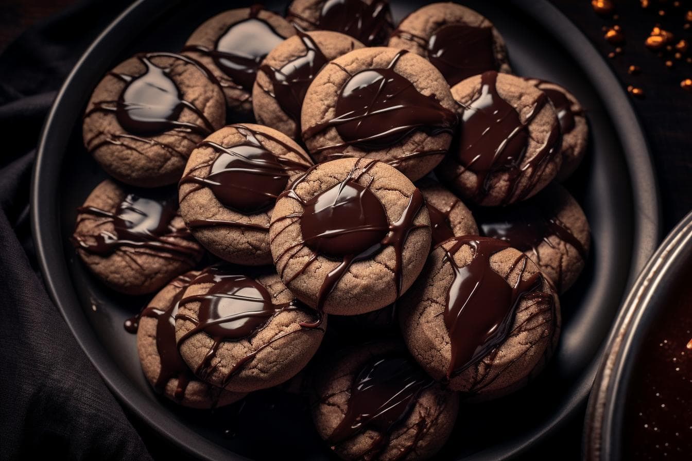 Dark Chocolate Thumbprint Cookies