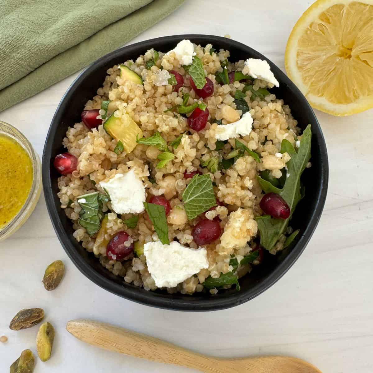 Mediterranean Arugula Quinoa Salad With Roasted Zucchini