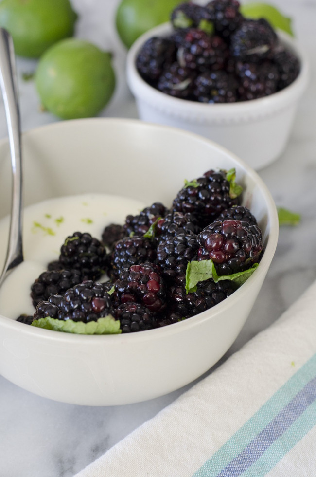 Blackberry Mint Yogurt Bowls