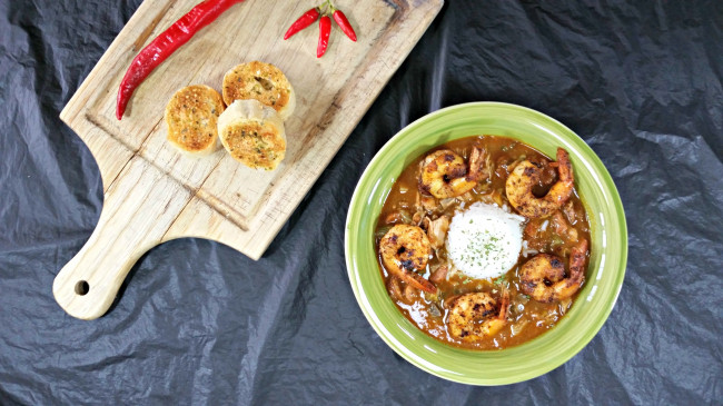 Chicken And Sausage Gumbo With Blackened Shrimp - The Grazing Glutton