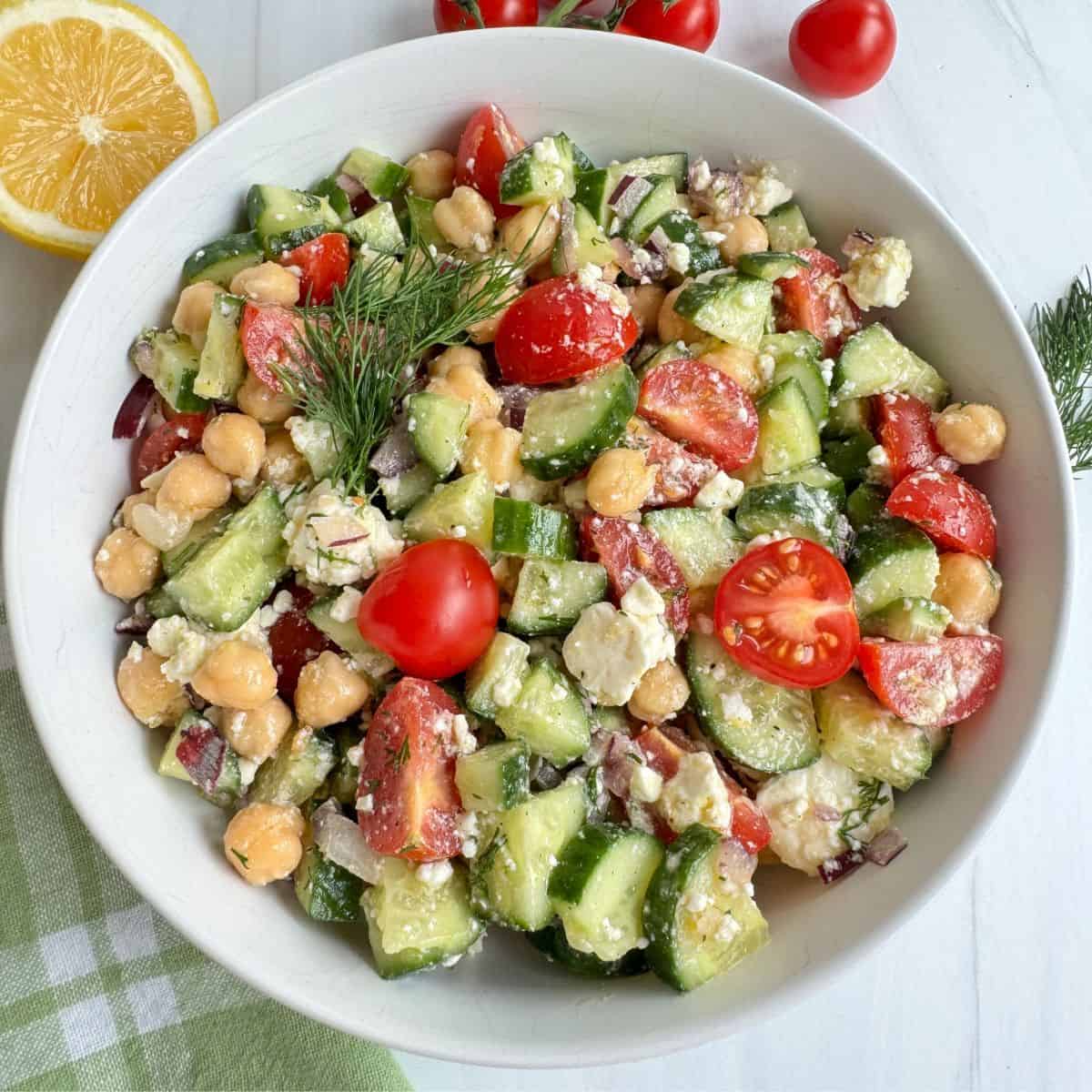 Chickpea Cucumber Feta Salad