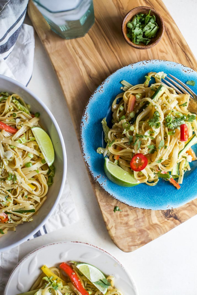 Asian Noodle Salad with Spicy Sesame Dressing