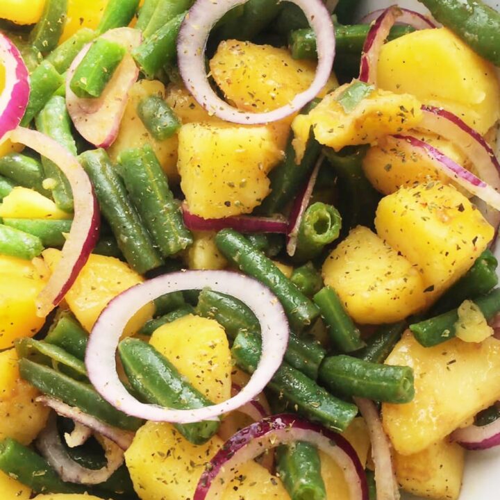 Italian potato salad, with green beans and red onion recipe