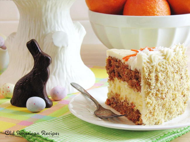 Carrot Cake Cheesecake Cake ~ Bakery Style - Old American Recipes