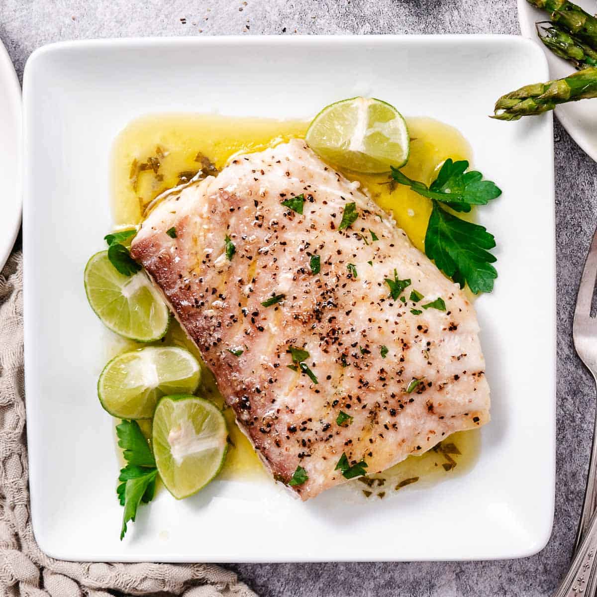 Baked Grouper with Key Lime Butter Sauce