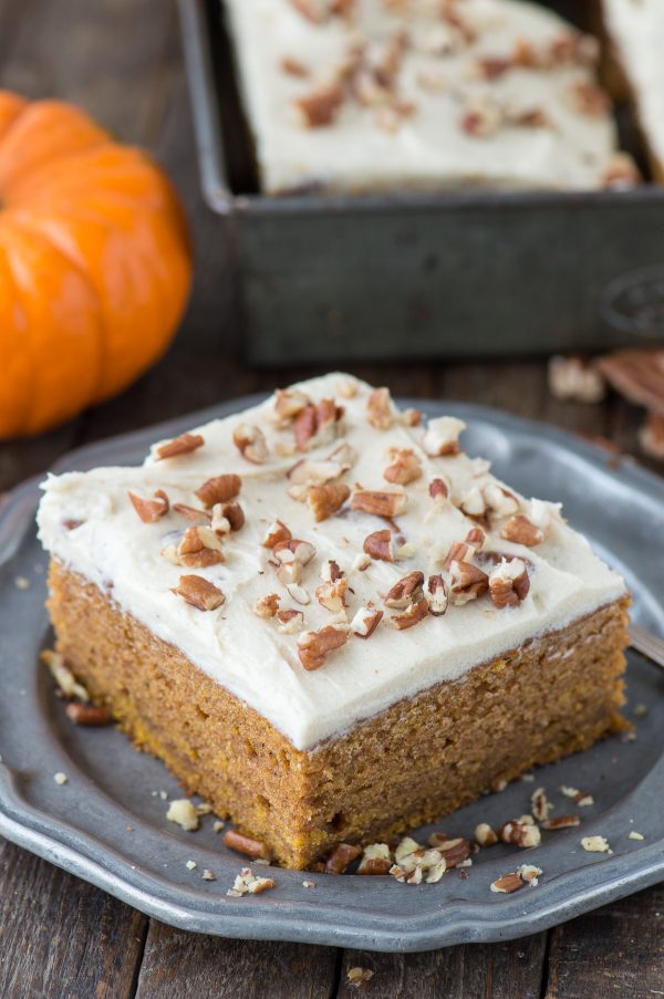 Pumpkin Cake with Butter Pecan Frosting