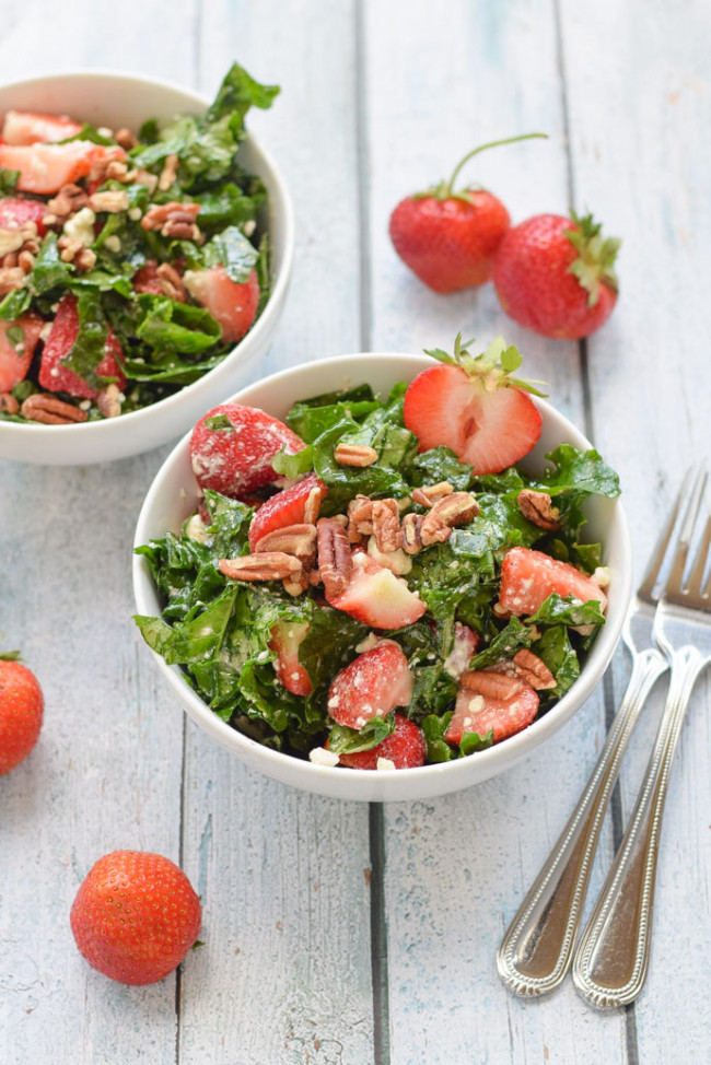 kale and strawberry salad