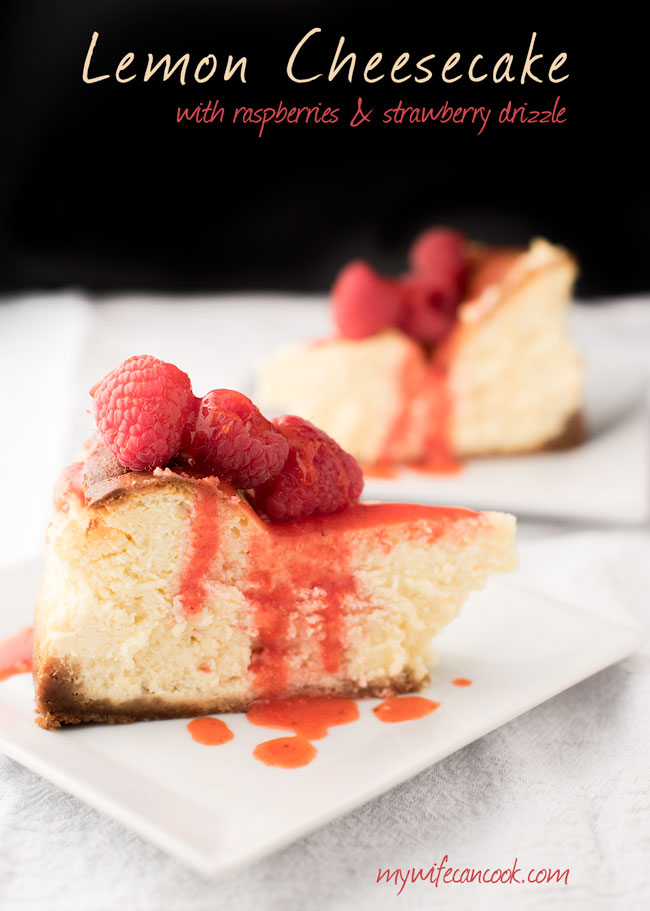 Lemon Cheesecake with Easy Strawberry Topping