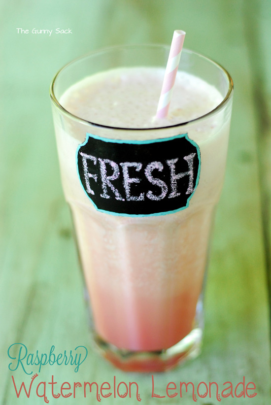 Raspberry Watermelon Lemonade Recipe ~ A Summer Smoothie