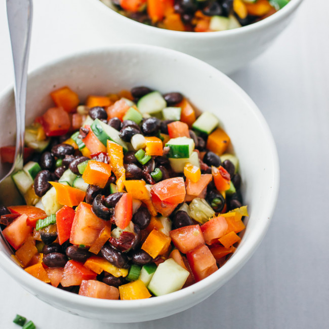 Easy spicy sweet black bean salad