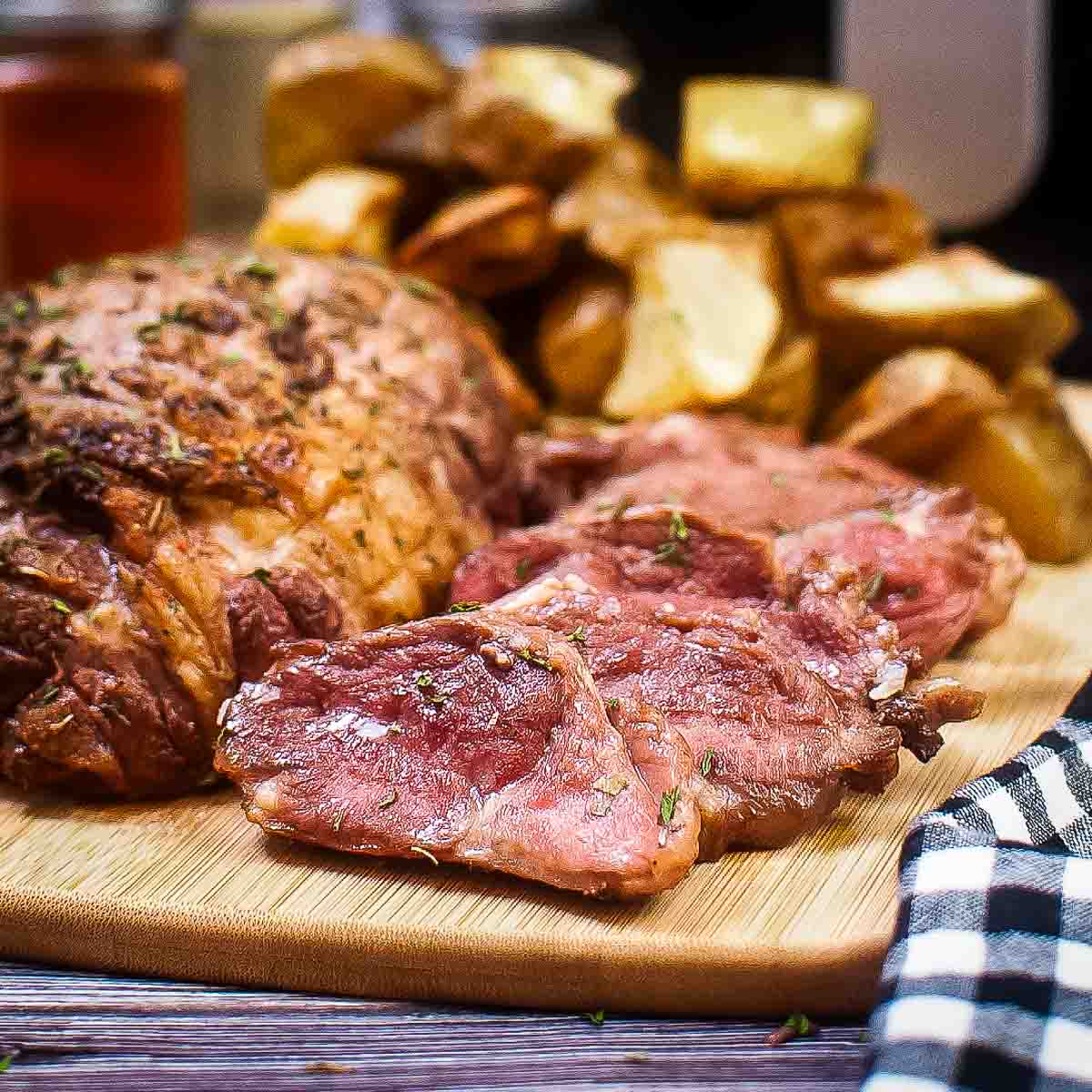 Air Fryer Roasted Lamb and Potatoes