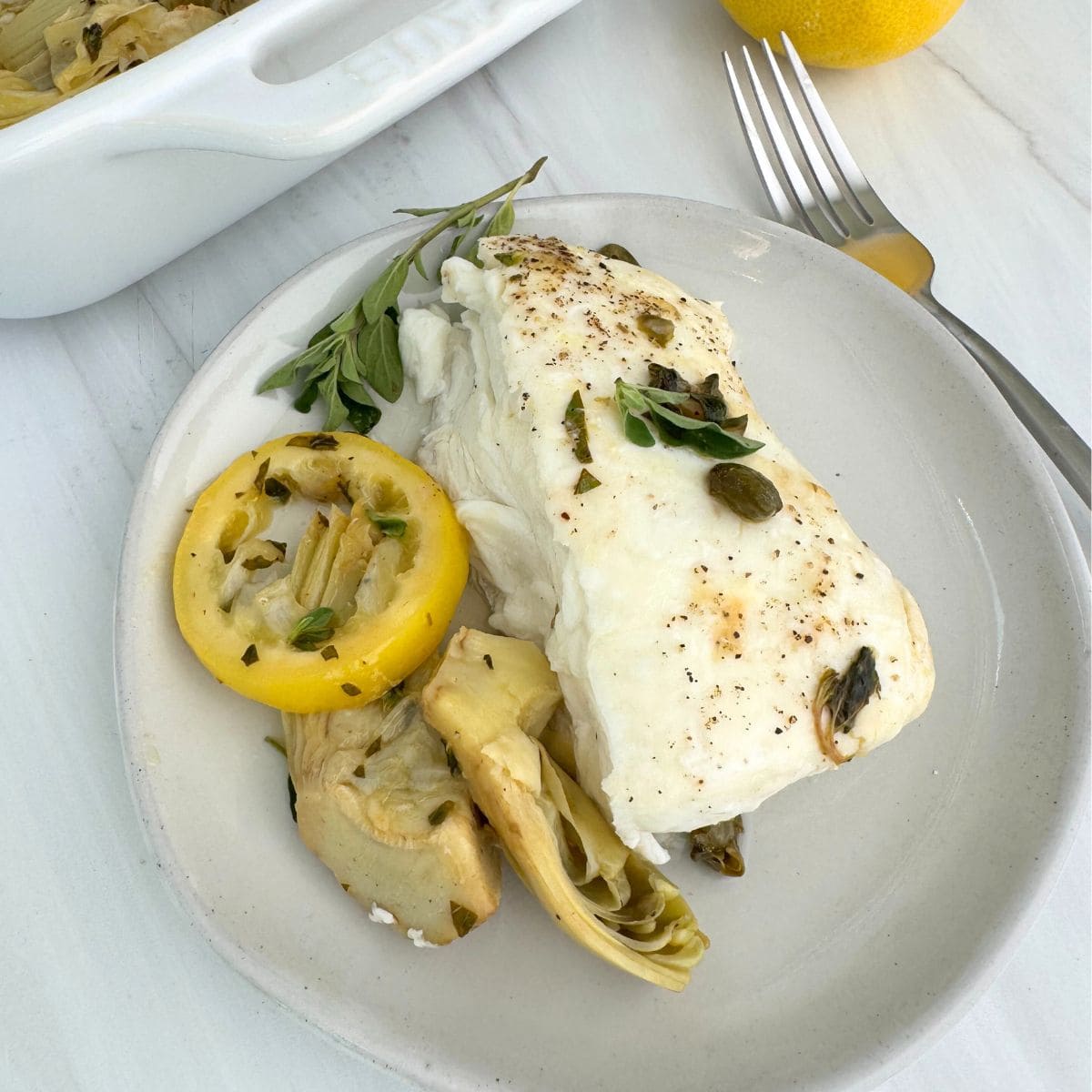 Halibut With Artichokes And Lemon