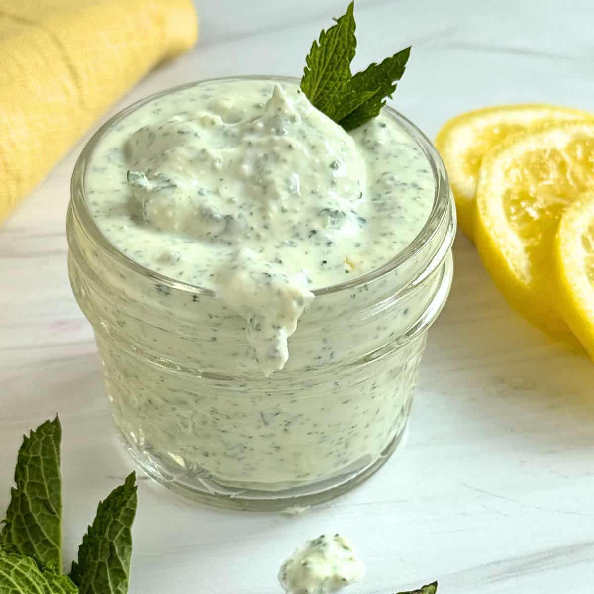 Lemon Yogurt Sauce (With Mint And Garlic)