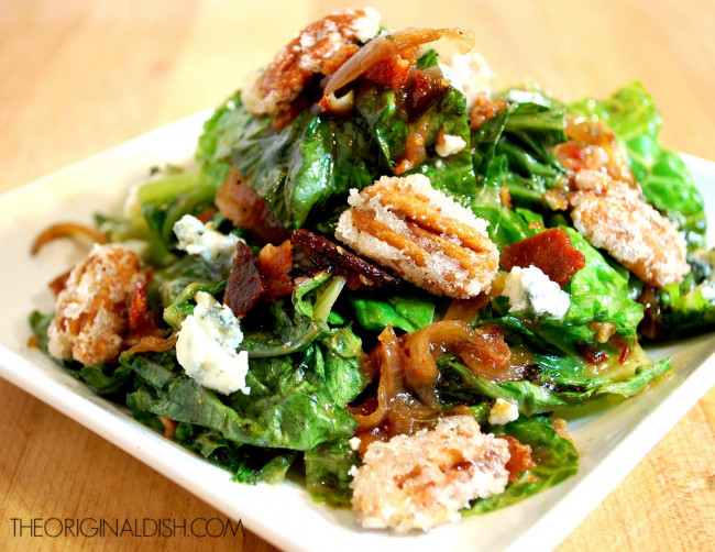 Grilled Romaine with Bacon Vinaigrette