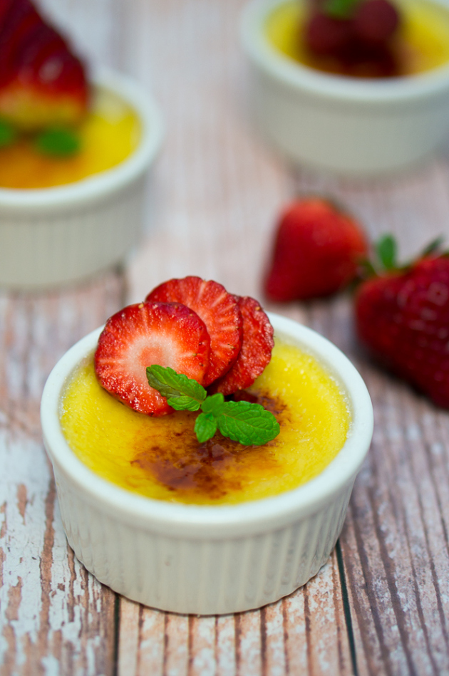 Creme Brulee with Fresh Berries