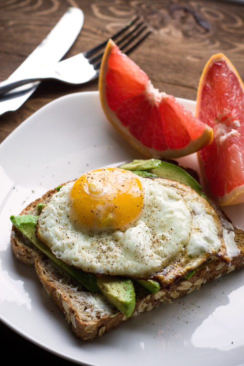 Eggs on Toast with Avocado and Goat Cheese