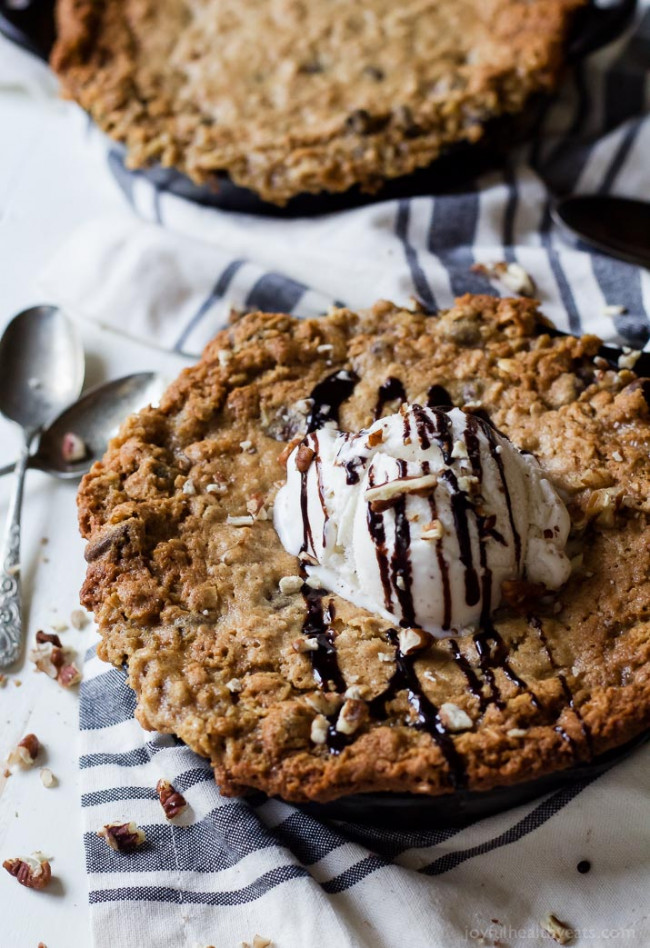 Coconut Oatmeal Chocolate Chip Skillet Cookies