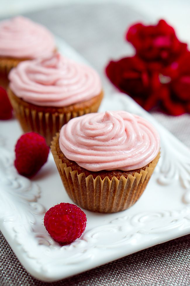 Almond Cupcakes With Raspberry Cream Cheese Frosting (gluten-free)